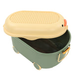 Green car shaped kids toy storage box with wheels - view 14