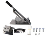 Manual frozen meat slicer in stainless steel with adjustable thickness dial