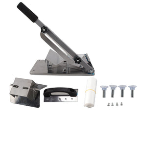 Manual frozen meat slicer in stainless steel with adjustable thickness dial