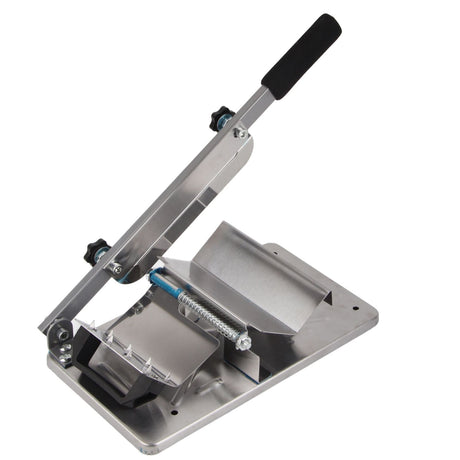 Disassembled parts of the manual frozen meat slicer for cleaning