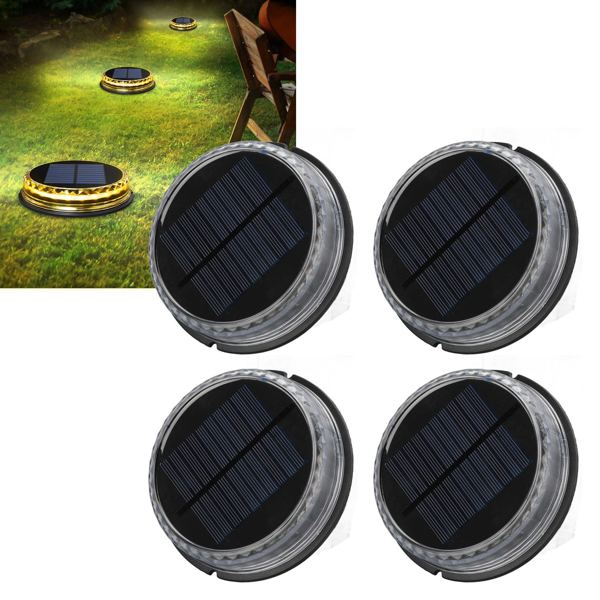 Solar Lawn Lights, Warm White 4 Pack