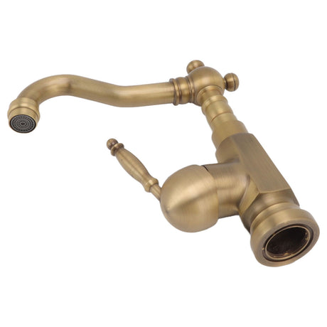 Antique brushed brass tap paired with a bathroom vanity top