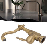 Hot and cold hoses supplied with the antique brass basin tap