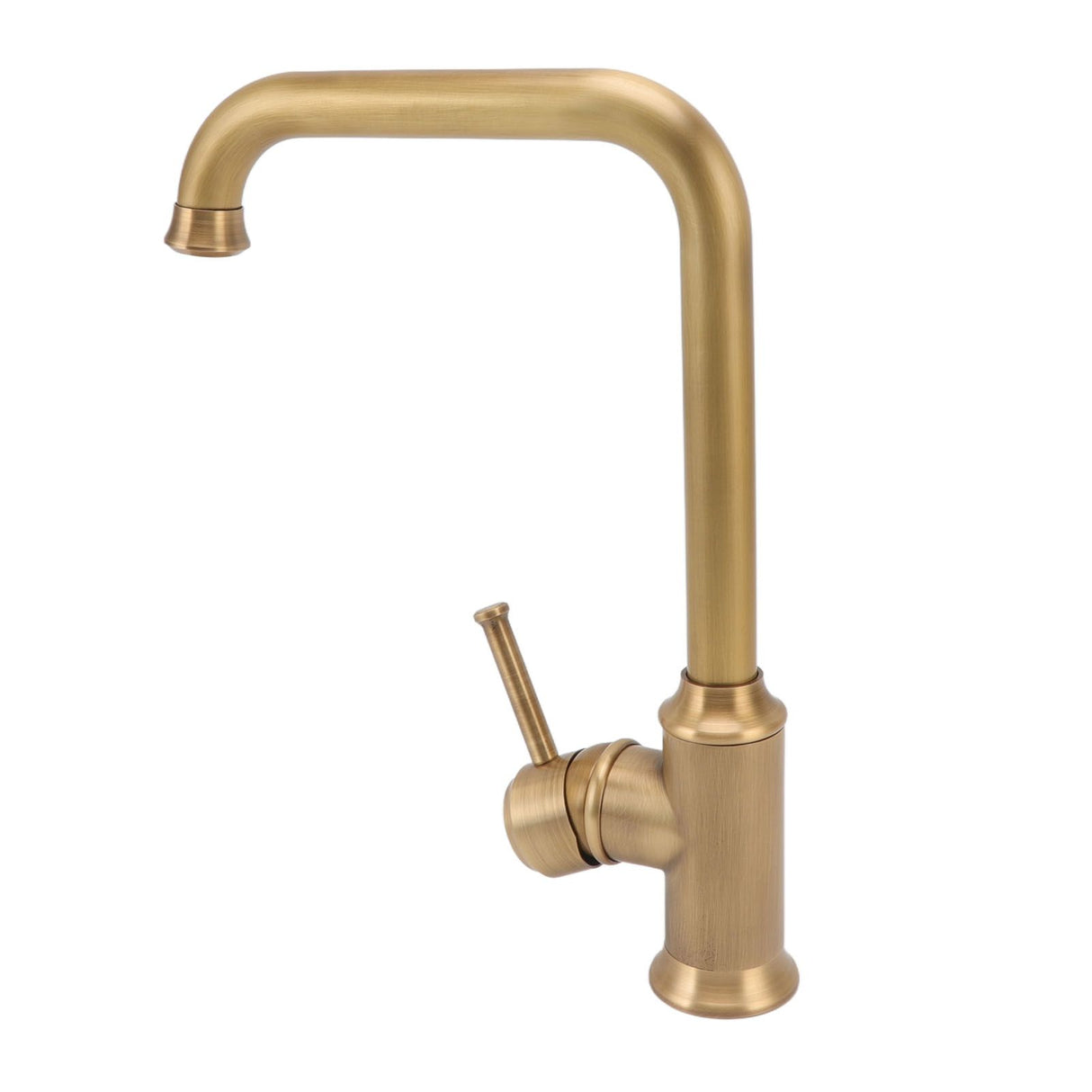 Close up of the single handle on the vintage basin mixer tap