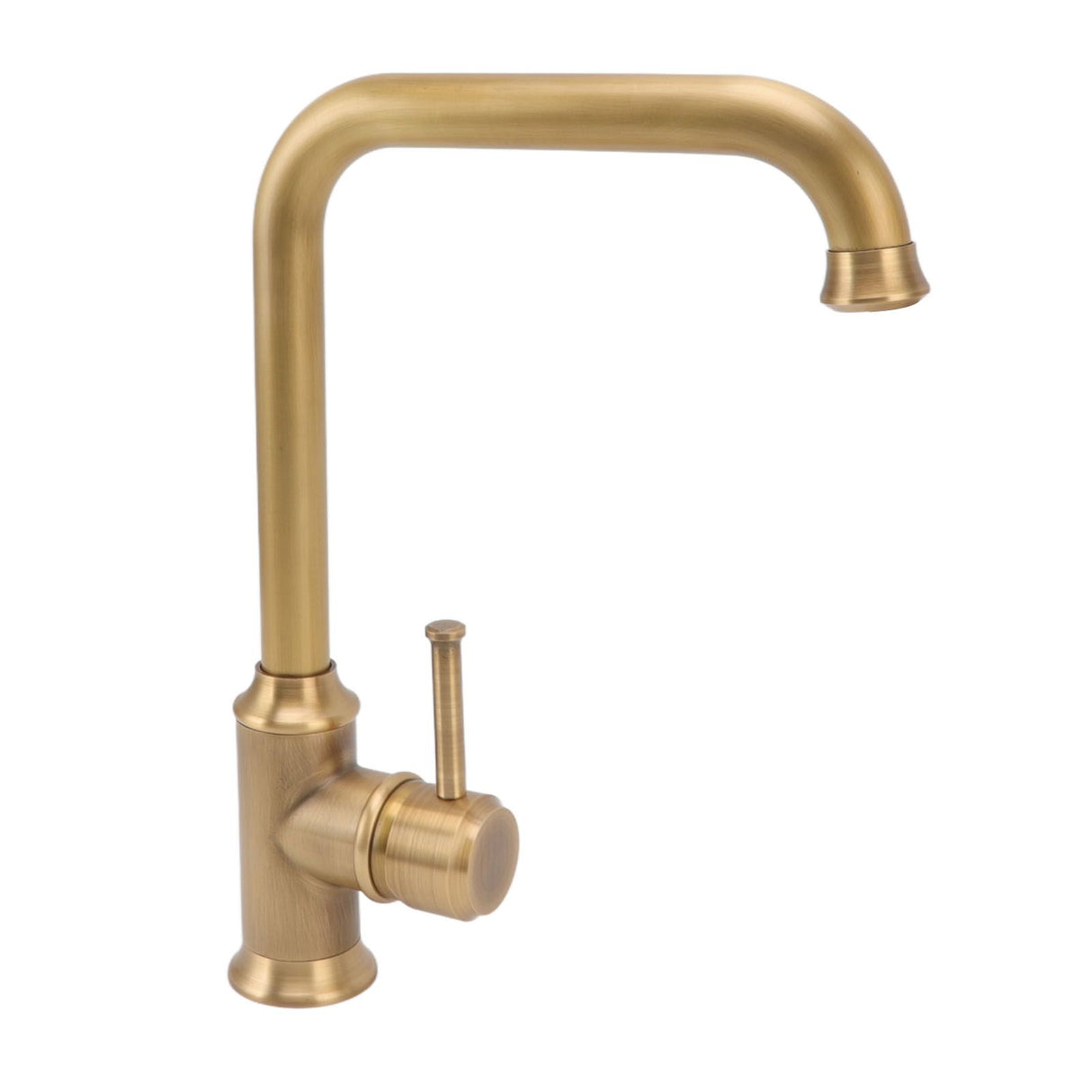 Top down view of the vintage brass basin mixer tap
