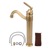 Tall copper basin mixer tap with retro industrial styling and brushed finish