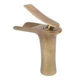 Rear view of the brass waterfall basin mixer tap
