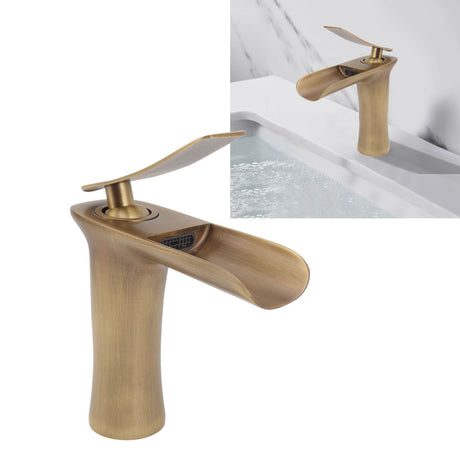 Connection hoses supplied with the antique brass waterfall basin tap