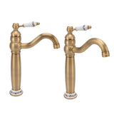 Base and mounting section of the brass and porcelain basin tap