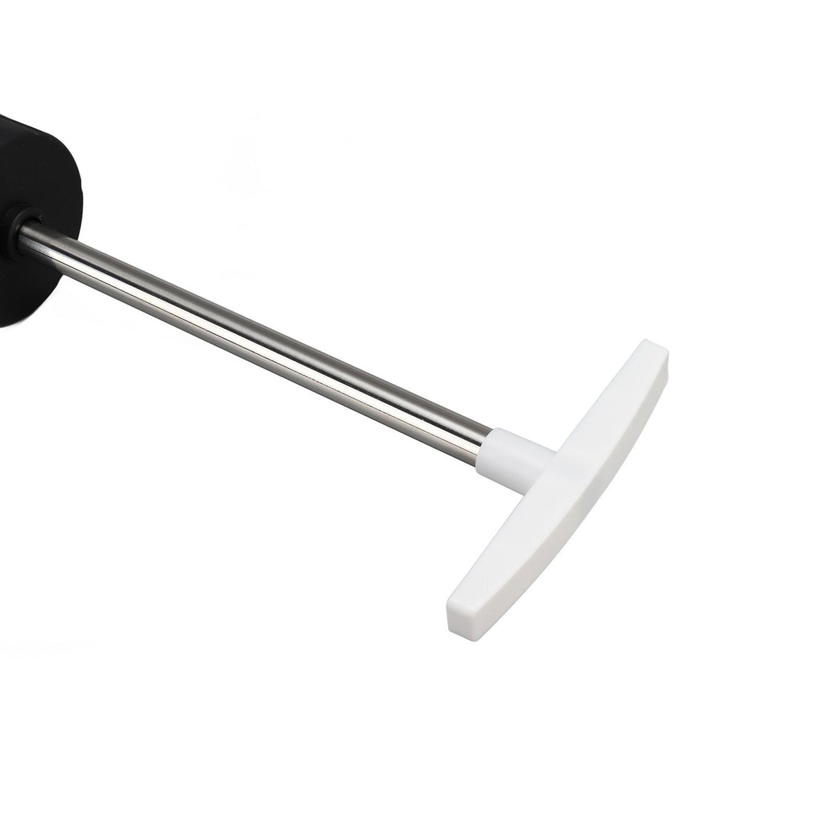 Sausage stuffer held in hand during filling