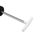 Sausage stuffer held in hand during filling