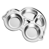 Car shaped stainless steel divided dinner plate for kids