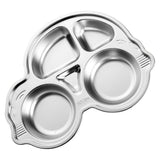Car shaped stainless steel divided dinner plate for kids