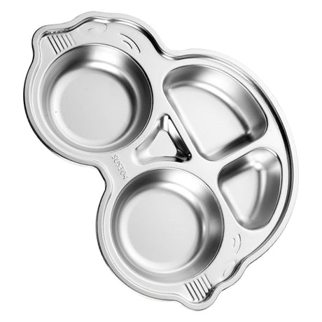 Car shaped stainless steel divided dinner plate for kids
