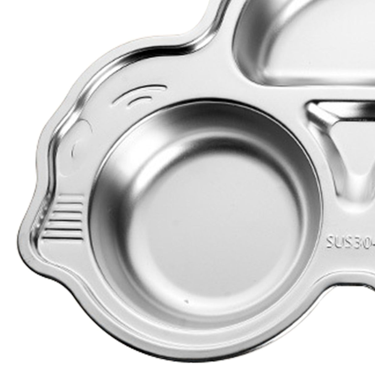 Car shaped stainless steel divided dinner plate for kids