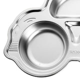Car shaped stainless steel divided dinner plate for kids