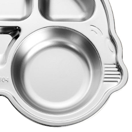 Car shaped stainless steel divided dinner plate for kids
