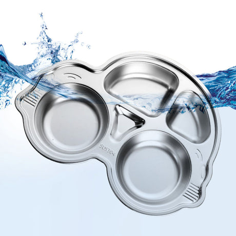 Car shaped stainless steel divided dinner plate for kids