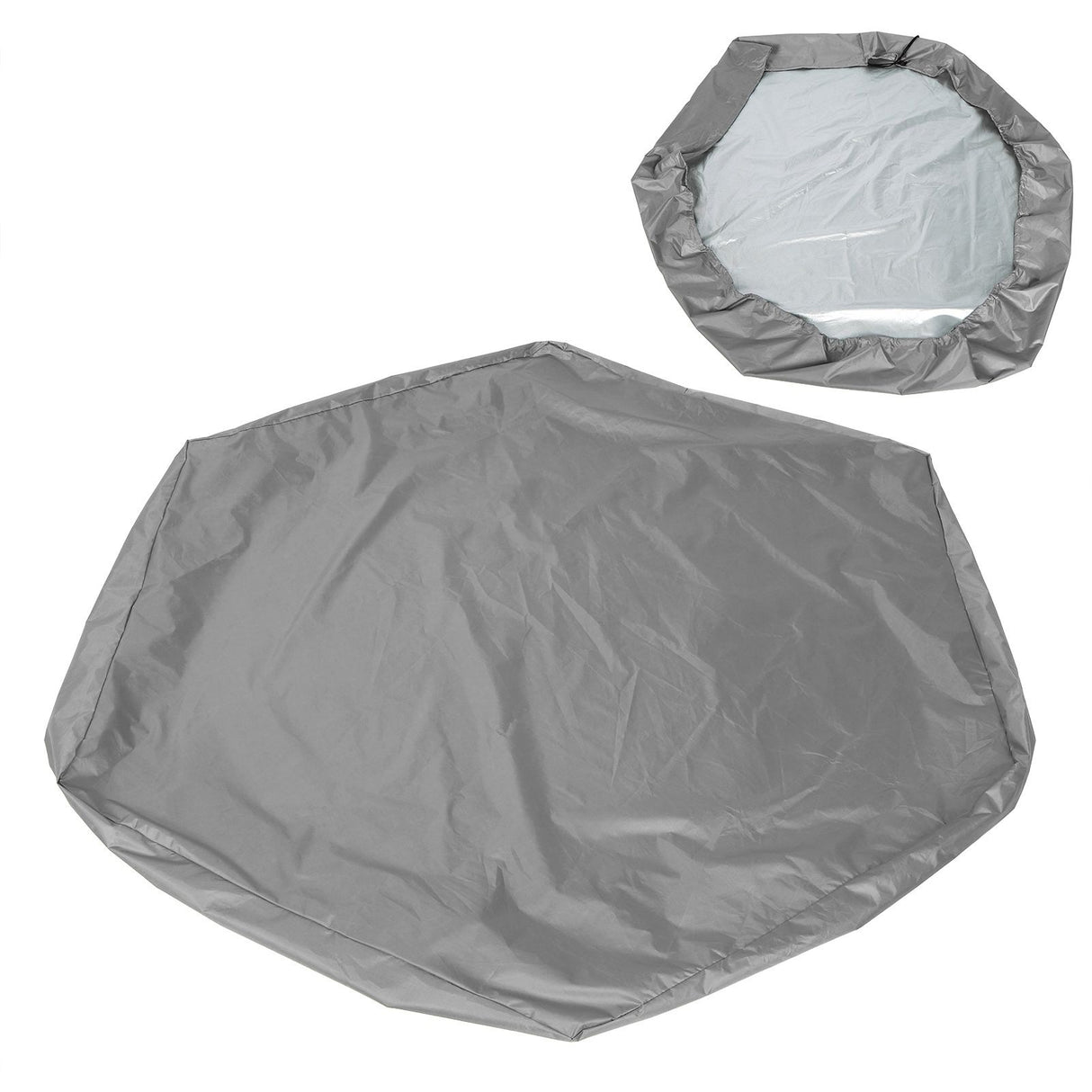Hexagon Sandpit Cover with Drawstring, Waterproof, Grey