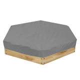 Hexagon Sandpit Cover with Drawstring, Waterproof, Grey