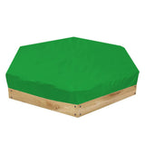 Hexagon Sandpit Cover with Drawstring, Waterproof, Green