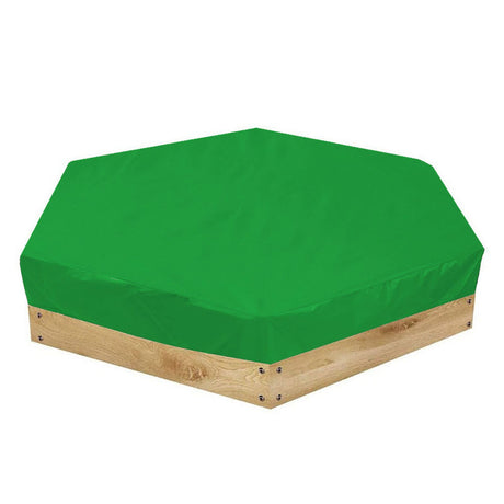 Hexagon Sandpit Cover with Drawstring, Waterproof, Green