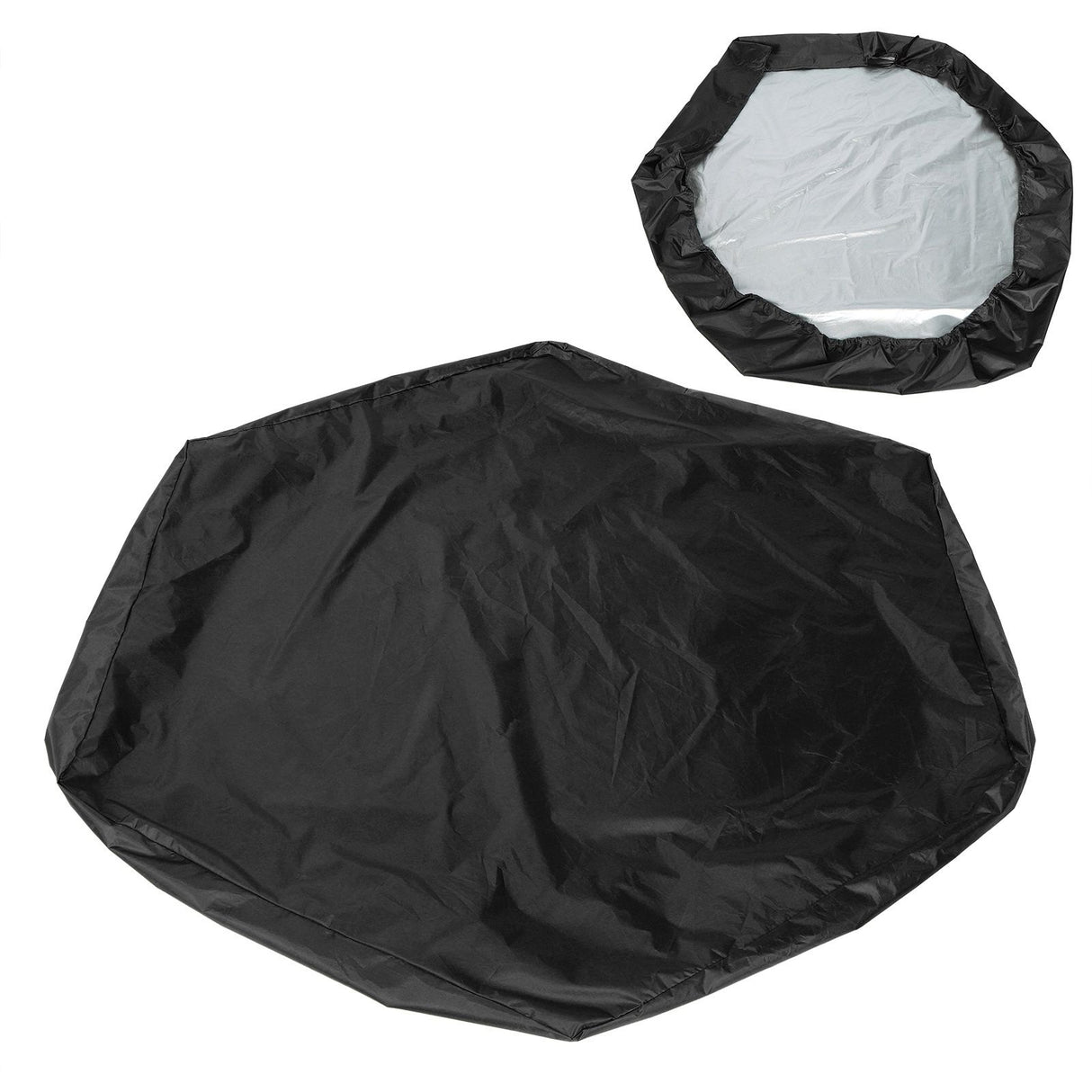 Hexagon Sandpit Cover with Drawstring, Waterproof, Black