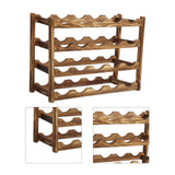 20 bottle 4 tier timber wine rack