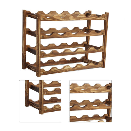 20 bottle 4 tier timber wine rack