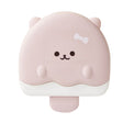 Pink cartoon bear five compartment kids snack serving tray with lid