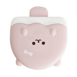 Pink cartoon bear five compartment kids snack serving tray with lid