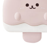 Pink cartoon bear five compartment kids snack serving tray with lid
