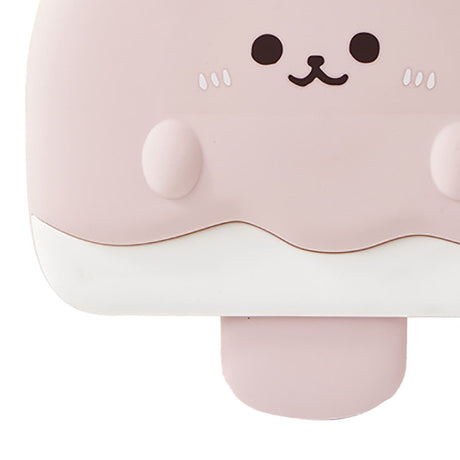 Pink cartoon bear five compartment kids snack serving tray with lid