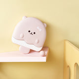Pink cartoon bear five compartment kids snack serving tray with lid