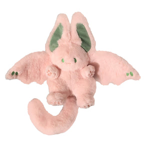 Pink plush rabbit toy with wings and long tail
