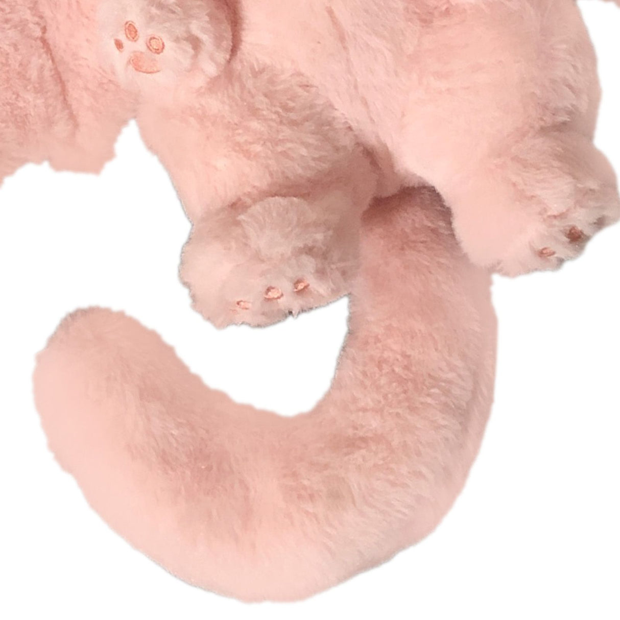 Pink plush bunny with long tail design