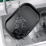 Six hole egg frying pan shown from the side without a lid
