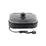 Black six hole non stick egg frying pan with lid