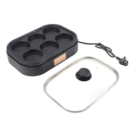 Handle of the aluminium alloy six hole egg frying pan