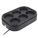 Six hole egg frying pan and lid supplied in the package