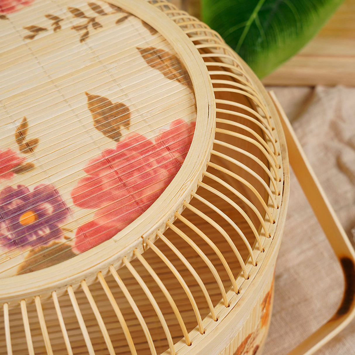 Hand woven rattan storage basket