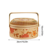 Natural rattan basket top view