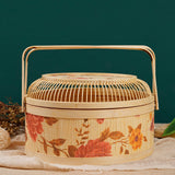 Hand woven basket in a styled room setting