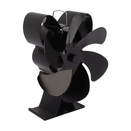 Side profile of the heat powered stove fan showing its base plate