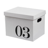 Corrugated cardboard storage box with lid
