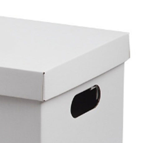 Cardboard storage box cut out carry handle