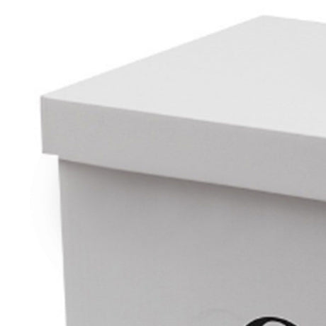 Corrugated storage box dimensions view