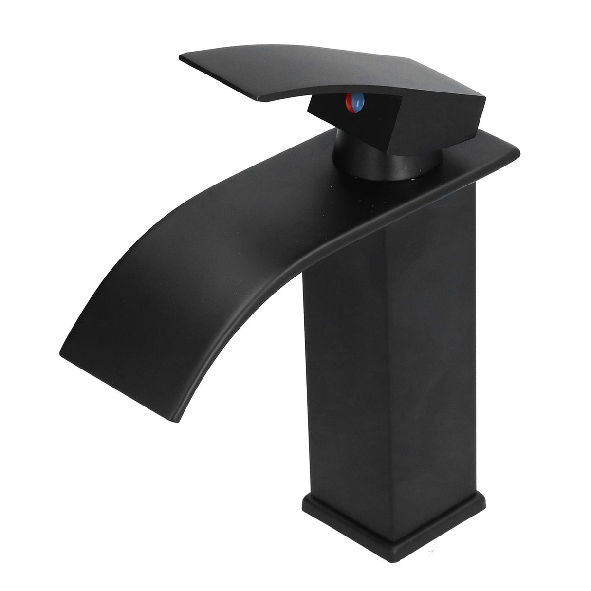 Rear view of the Nordic style black basin mixer tap