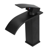 Rear view of the Nordic style black basin mixer tap