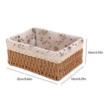 Woven desktop storage basket in khaki